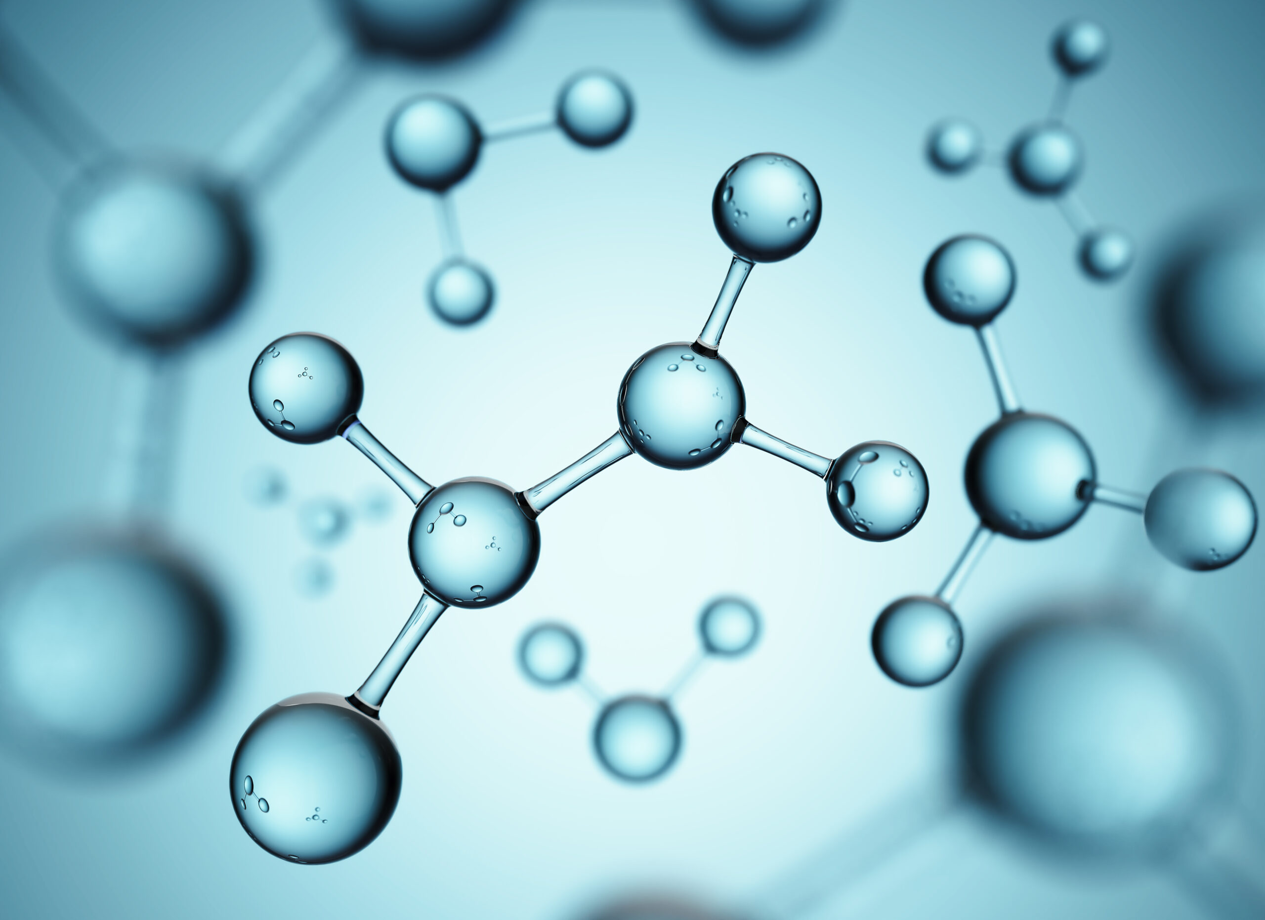 Abstract molecules design background structure for Science or medical background 3d rendering.